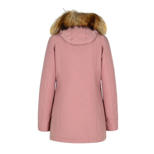 Woolrich Parka medio Parka Donna Artic Racoon con cappuccio Rosa - Francavilla Moda